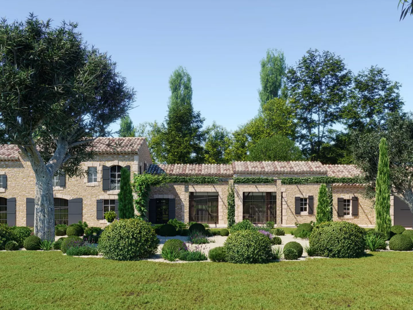 Réalisations de vues 3D pour la vente de Mas Provençaux pour la société Prestige Développement