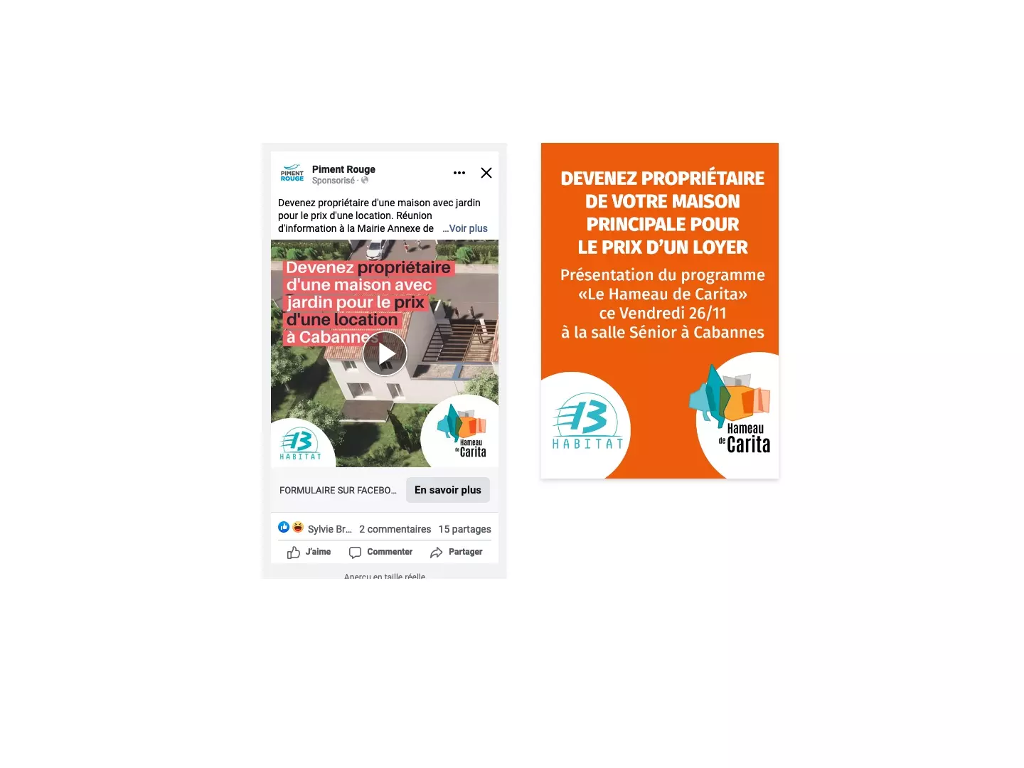 Gestion des campagnes Facebook pour plusieurs programmes du promoteur 13 Habitat